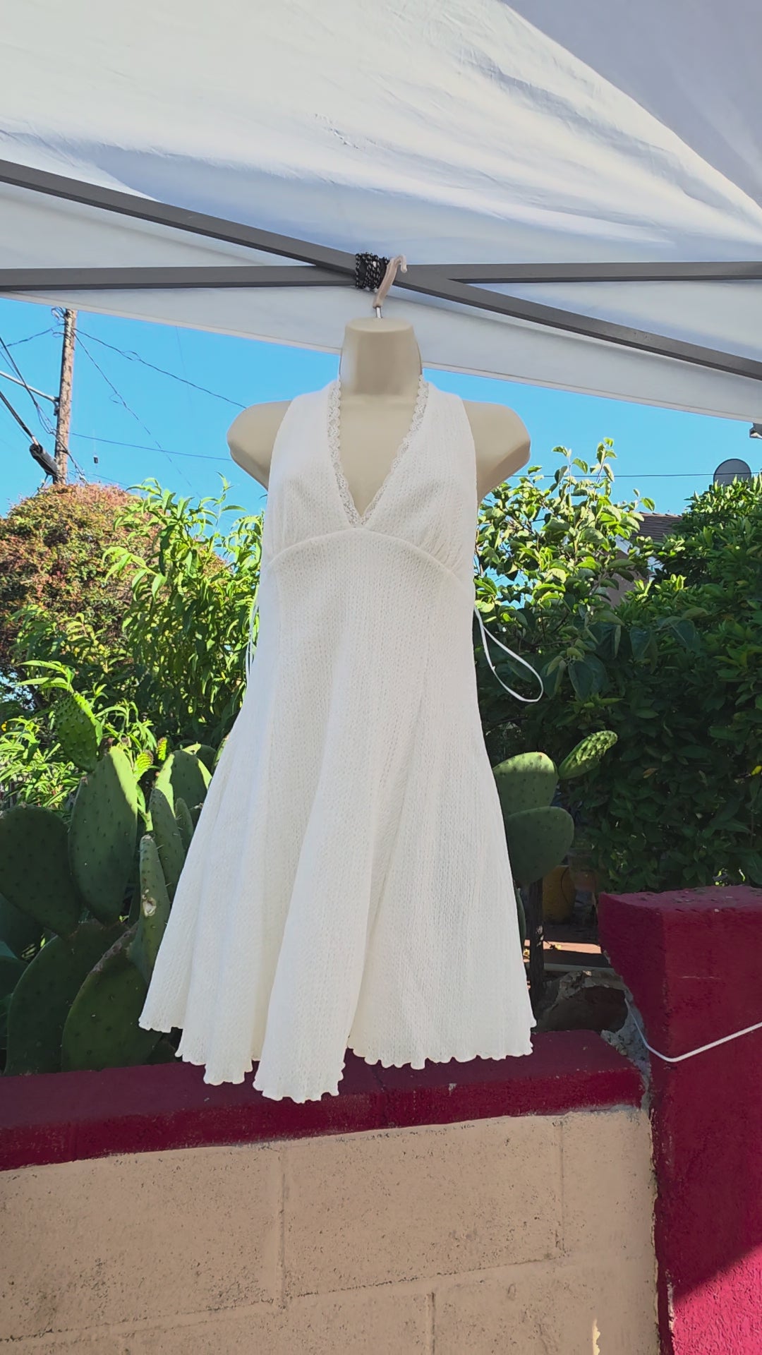 White Halter Mini Dress