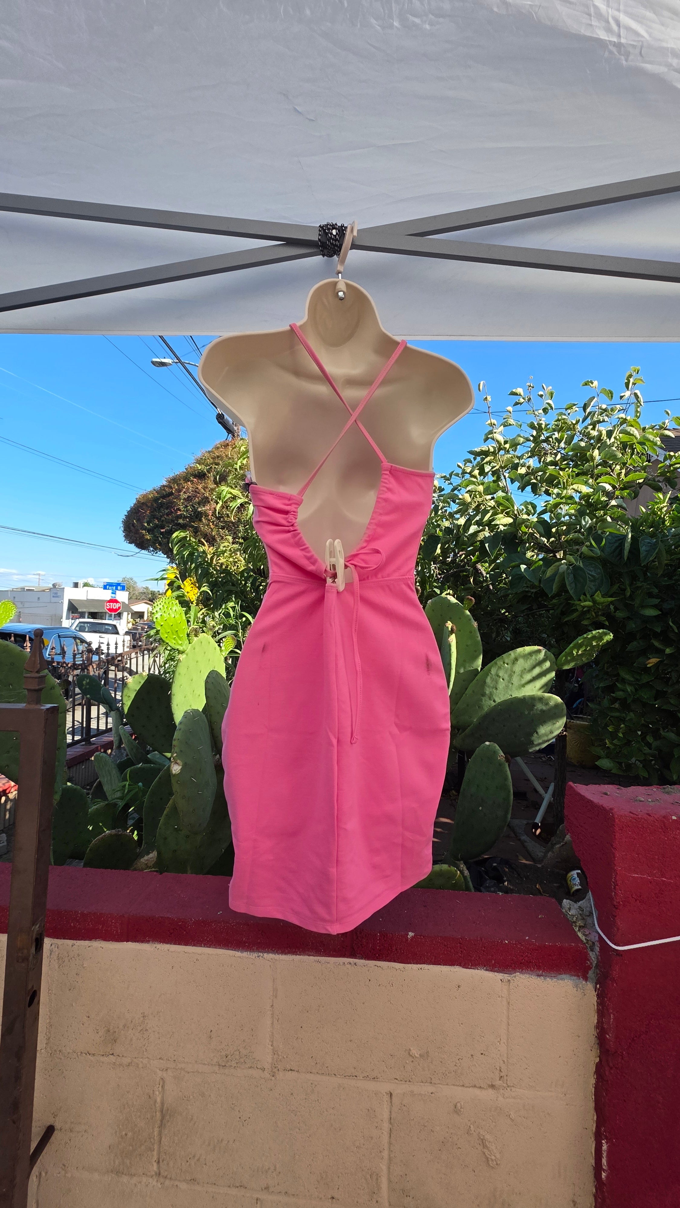 Pink bodycon dress