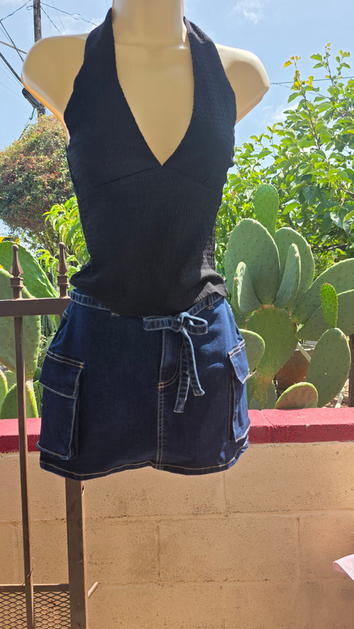 Black Halter Top