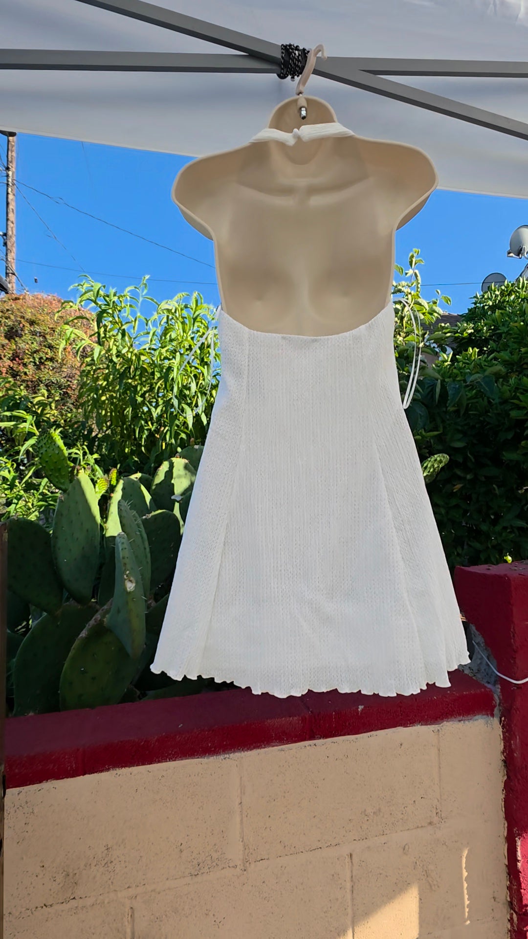 White Halter Mini Dress